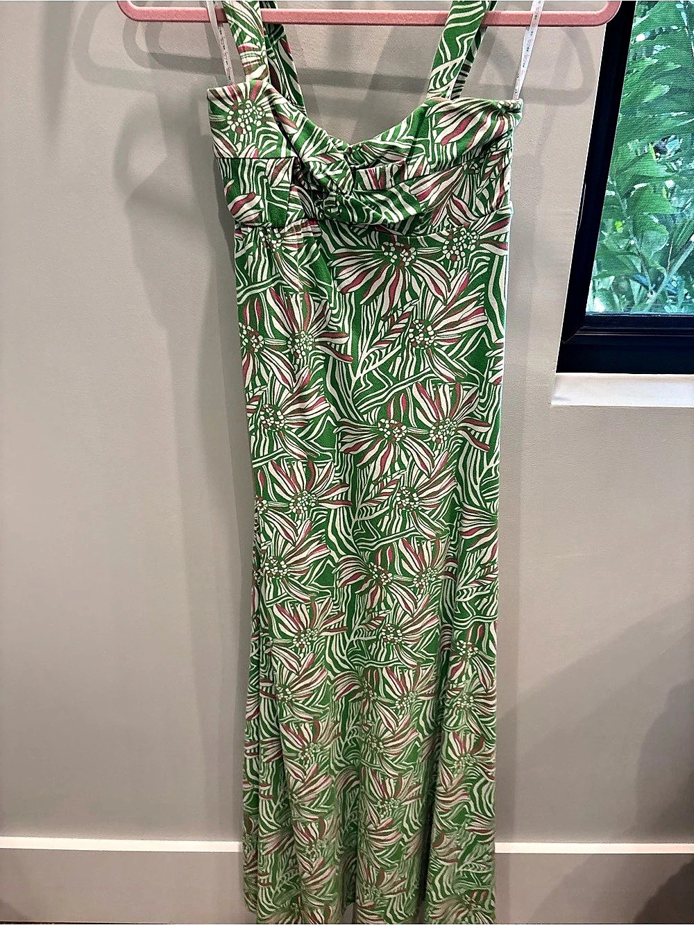 Lilly Pulitzer Printed Maxi Dress in Green & Pink Size XS Like New